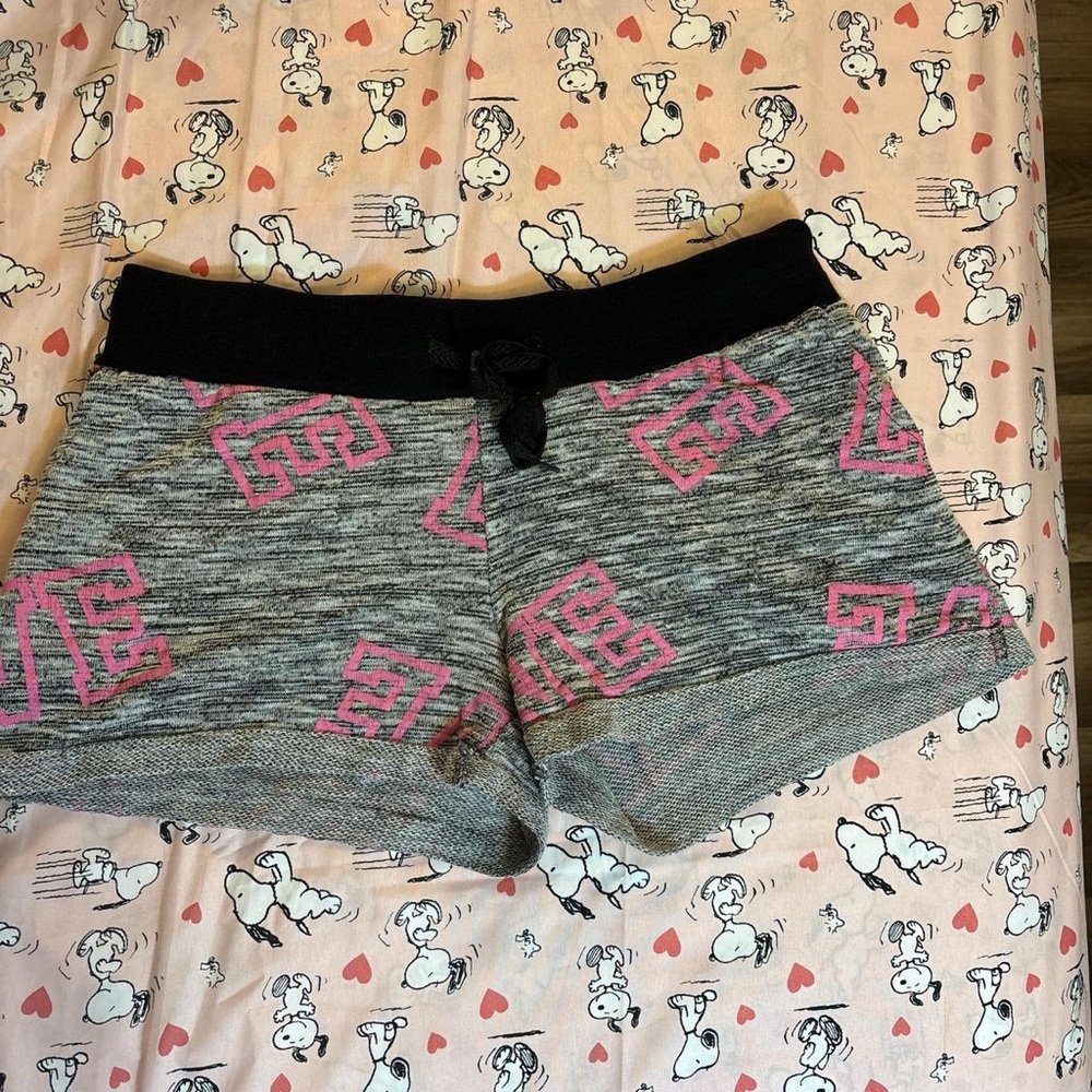Gray & Pink LOVE Logo Shorts 💕